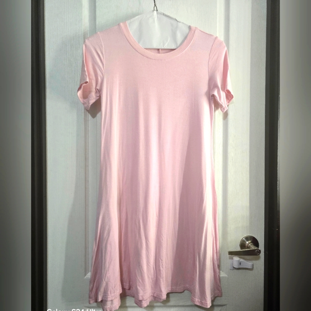 Women pink t shirt dress